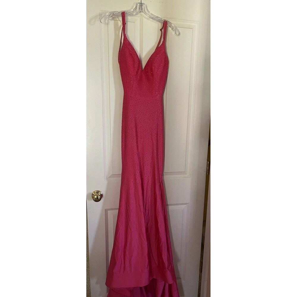 Ellie Wilde Mon Cheri Pink Formal Gown Prom Dress with Sparkle Details Size 2